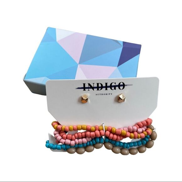 Indigo Authority Monarch Pastel Bracelet & Earring Set - New in Box - Picture 1 of 3